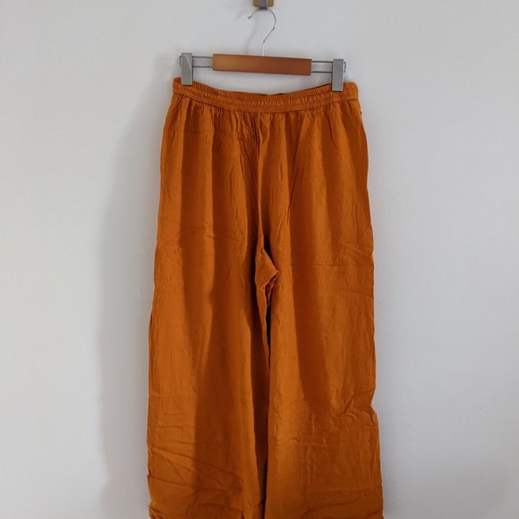 Orange Cropped Wide Leg Culottes - Picture 2 of 6